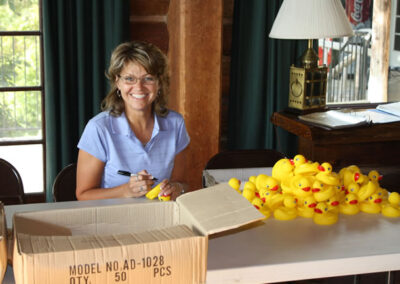 Karen Hodson numbering the ducks